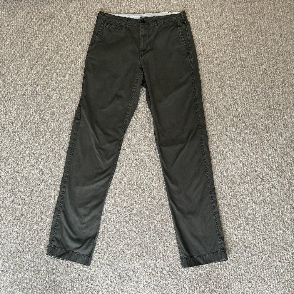 Uniqlo Slim Chino Pants 31x34 Olive Green